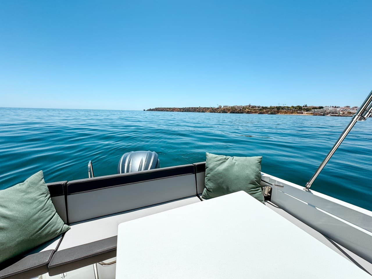 Aft sun deck with view of the coastline